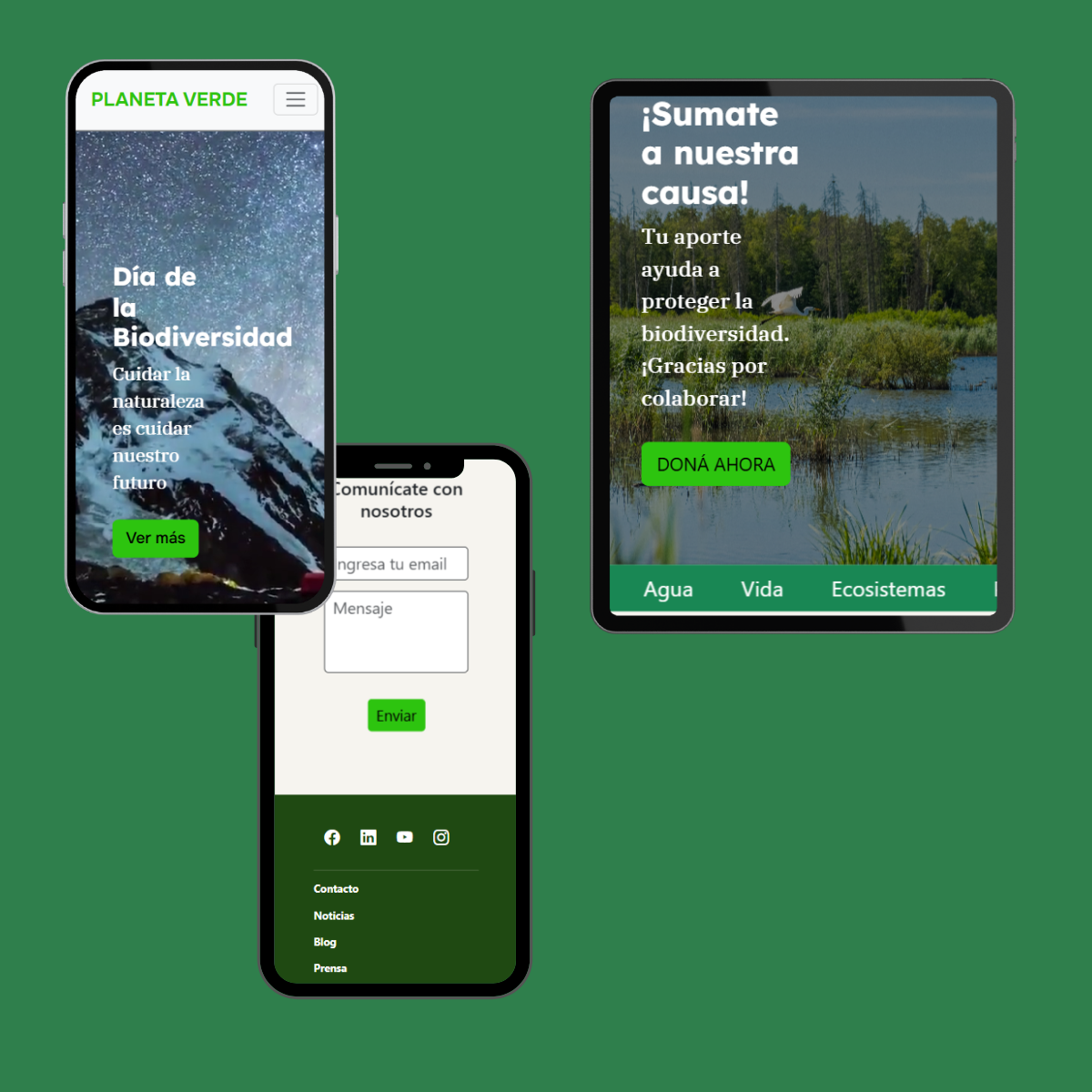 Imagenes de proyecto de UX/UI, CSS3, HTML, JS, Boostrap, AOS 3